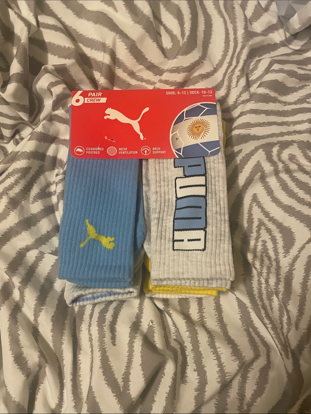 Puma Argentina Mens Crew Socks